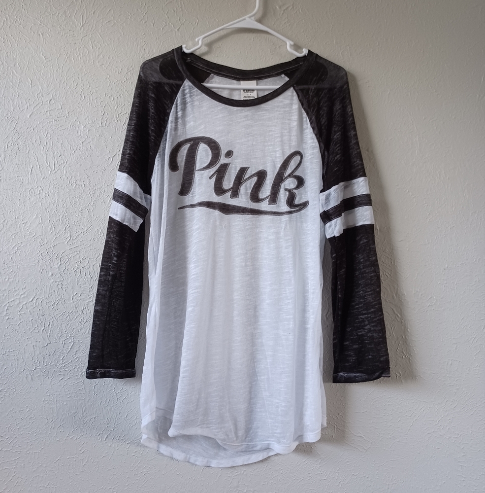 PINK Victoria's Secret Raglan Shirt - Black and White